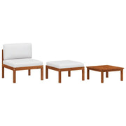 Set Divani da Giardino 3 pz con Cuscini Massello d'Acaciacod mxl 95408