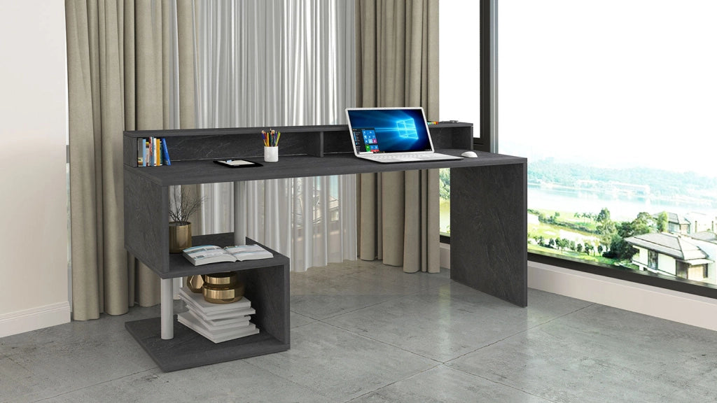 Scrivania a Giorno 180x60x92,5 cm Esse Report Grigio