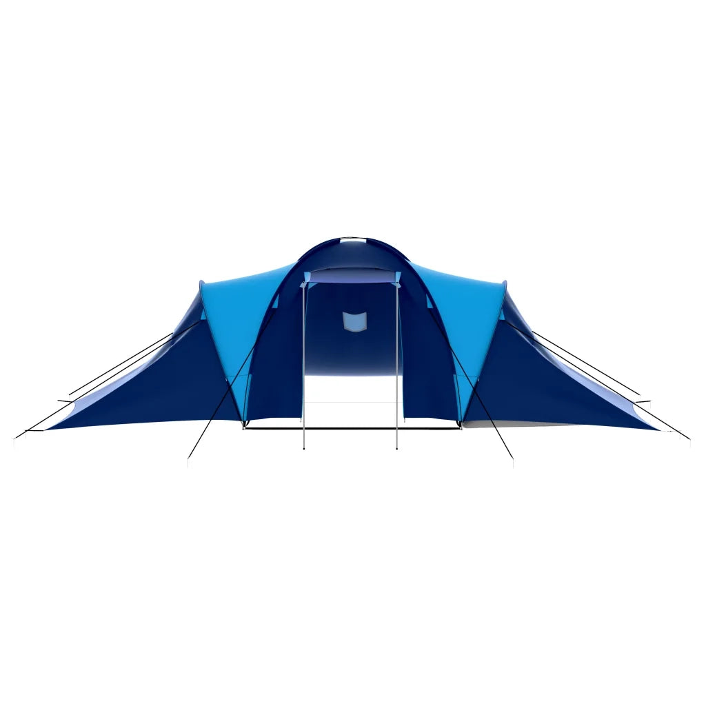 Tenda da Campeggio in Tessuto 9 Persone Blu Scuro e Blu