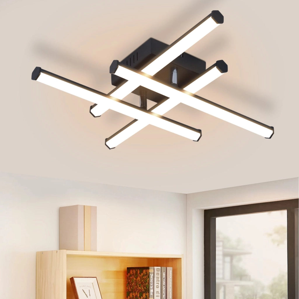 ZMH Lampada da soffitto LED nera moderna 3000K per soggiorno cucina corridoio interni