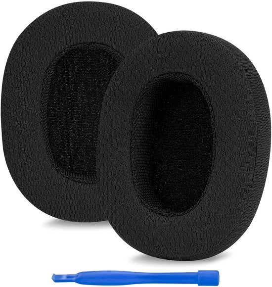 Orecchini sostitutivi - Orecchini per casco - Tessuto a rete - Nero - Comodo e duraturo - Adatto per modelli Crusher e Hesh