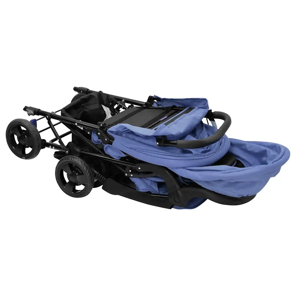 Passeggino Gemellare a Tandem Blu Marino in Acciaio CFW6847658