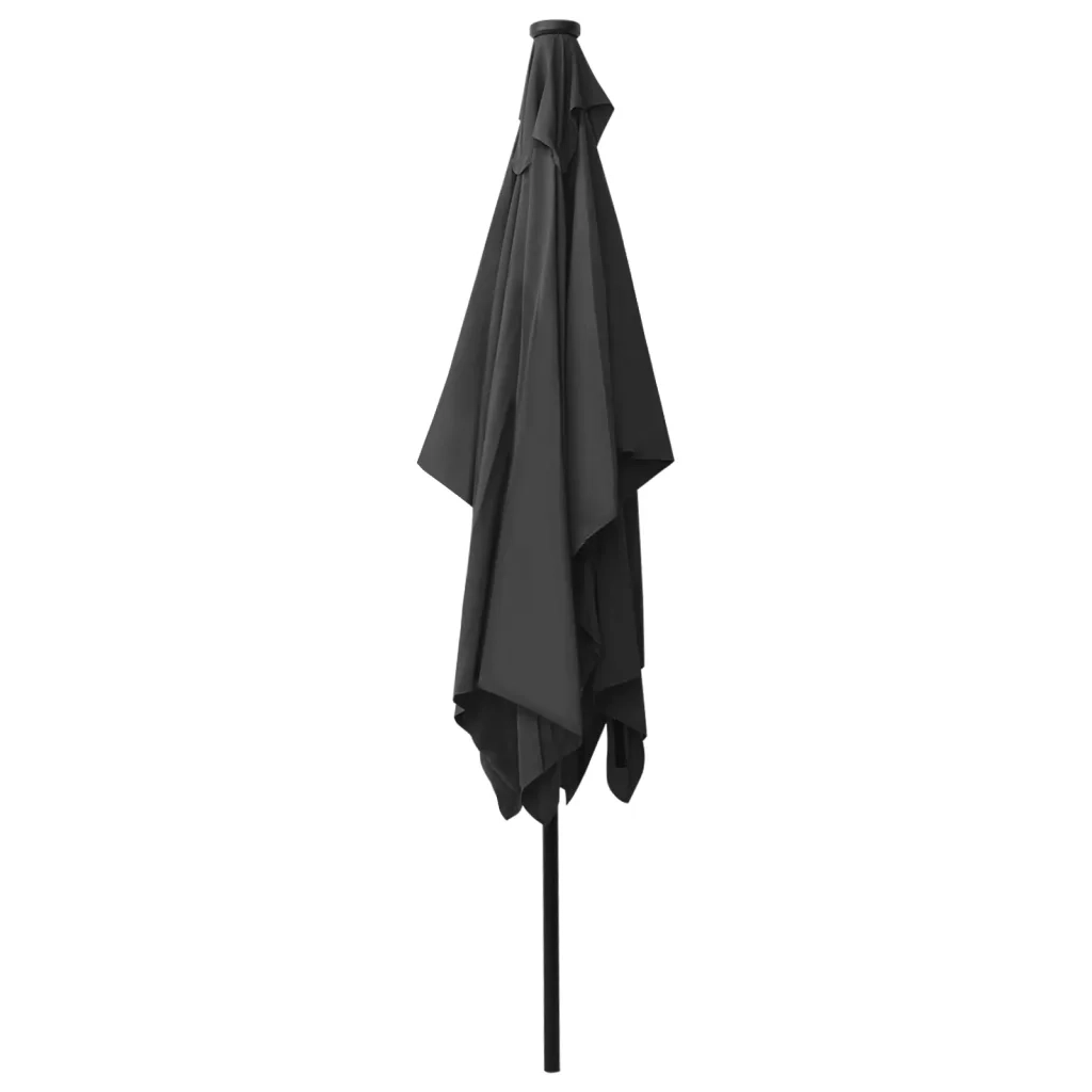 Ombrellone da Giardino con LED Palo in Acciaio Antracite 2x3 m 313788