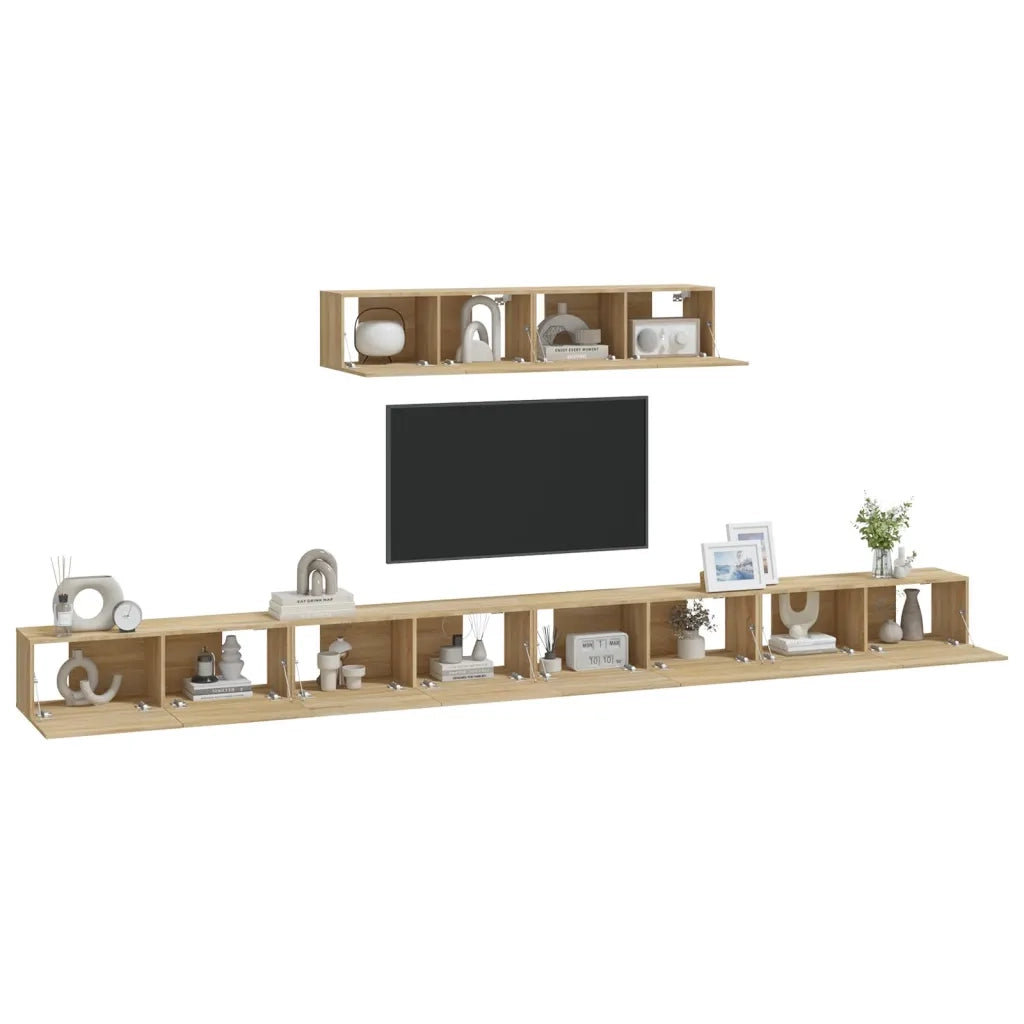 Set di Mobili Porta TV 6 pz-Set di 6 Credenza per TV Rovere Sonoma in Legno Multistrato 232761