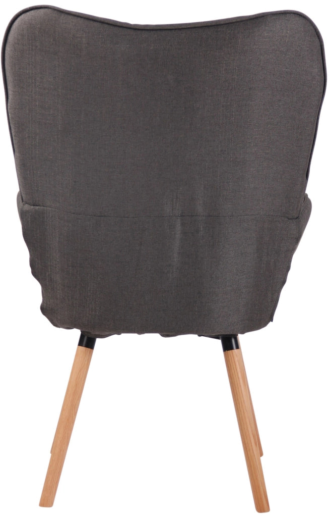 Poltrona lounge Ashford in tessuto grigio scuro,natura