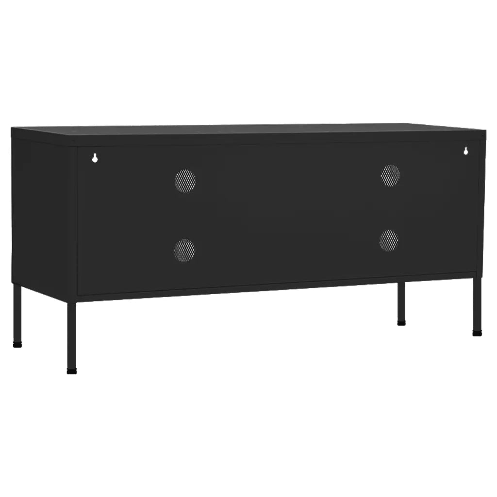 Mobile TV Nero 105x35x50 cm in Acciaio 336241