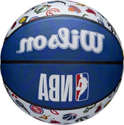 Cesto da Basket in Gomma per Esterno - Taglia 7 - Modello NBA Tutti i Team - Rosso Bianco Blu