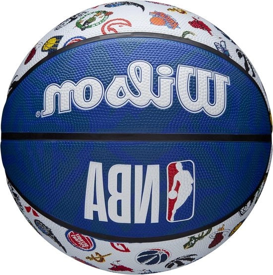 Cesto da Basket in Gomma per Esterno - Taglia 7 - Modello NBA Tutti i Team - Rosso Bianco Blu