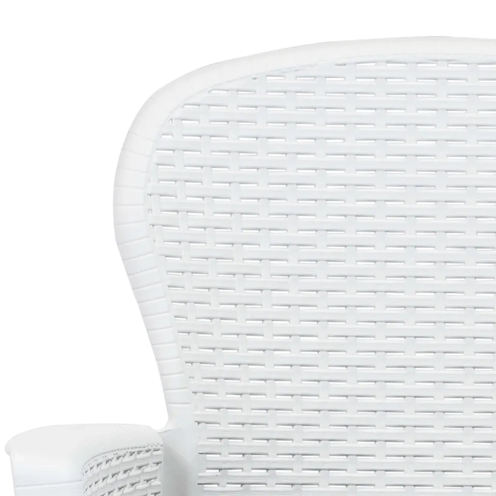 Set Pranzo da Giardino 9 pz in Plastica Stile Rattan Bianco cod mxl 37742