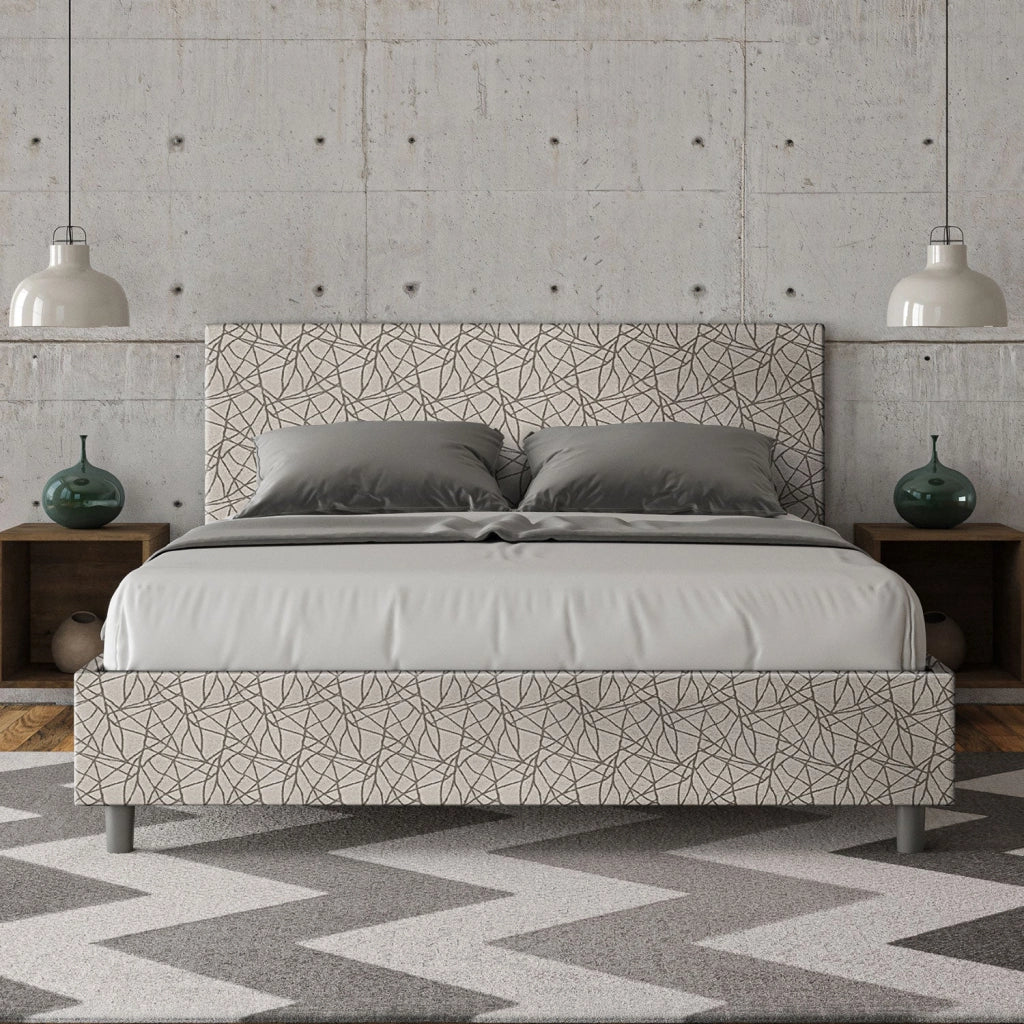 Letto Matrimoniale 160x210 cm con Rete Adele Era 02 Grigio