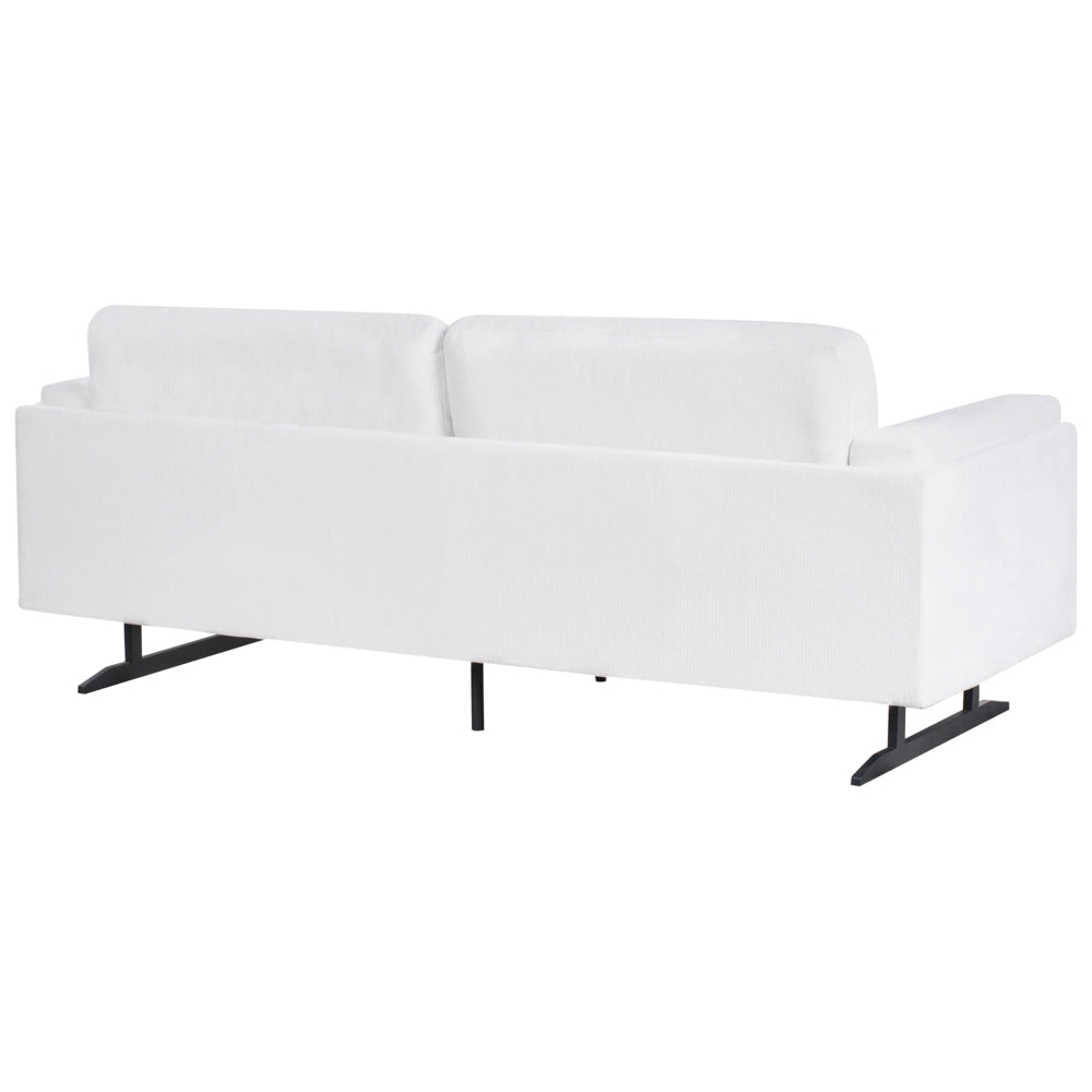 Divano Tessuto Bianco Rivestimento Gambe in Metallo Moderno