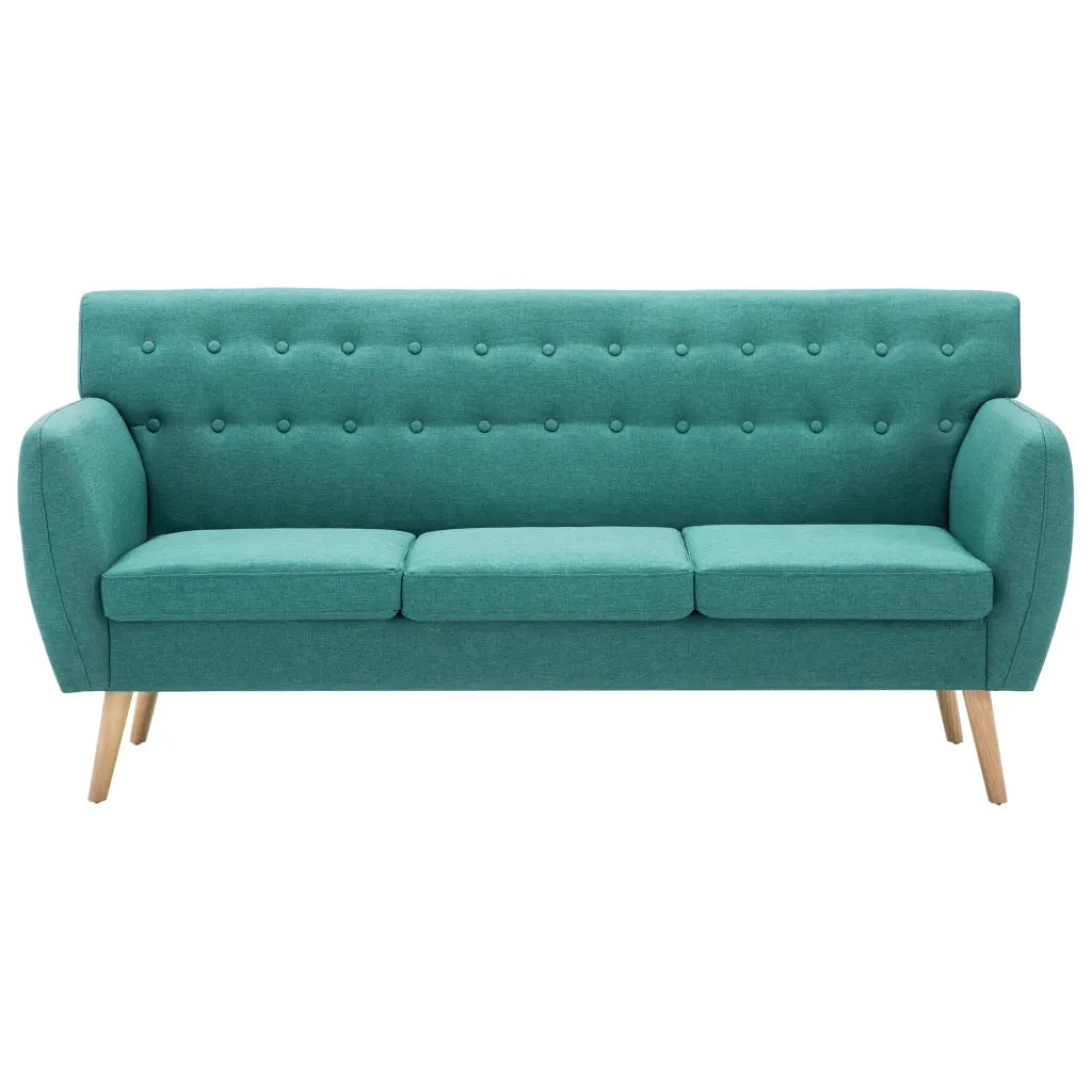 Divano a 3 Posti in Stoffa Imbottito 172x70x82cm Verde cod mxl 15121