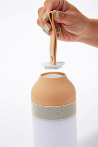 Altoparlante Bluetooth con Lampada LED 7,6x7,6x1,5 cm in Plastica Bianco Panna