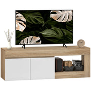 Mobile TV Moderno 60" max con Armadietto 2 Ante e Ripiano Aperto-Credenza  per TV,140x40x48 cm,Bianco e color Legno
