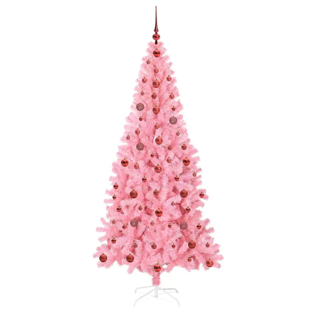 Albero di Natale con 300 LED con supporto Rosa 210 cm PVC