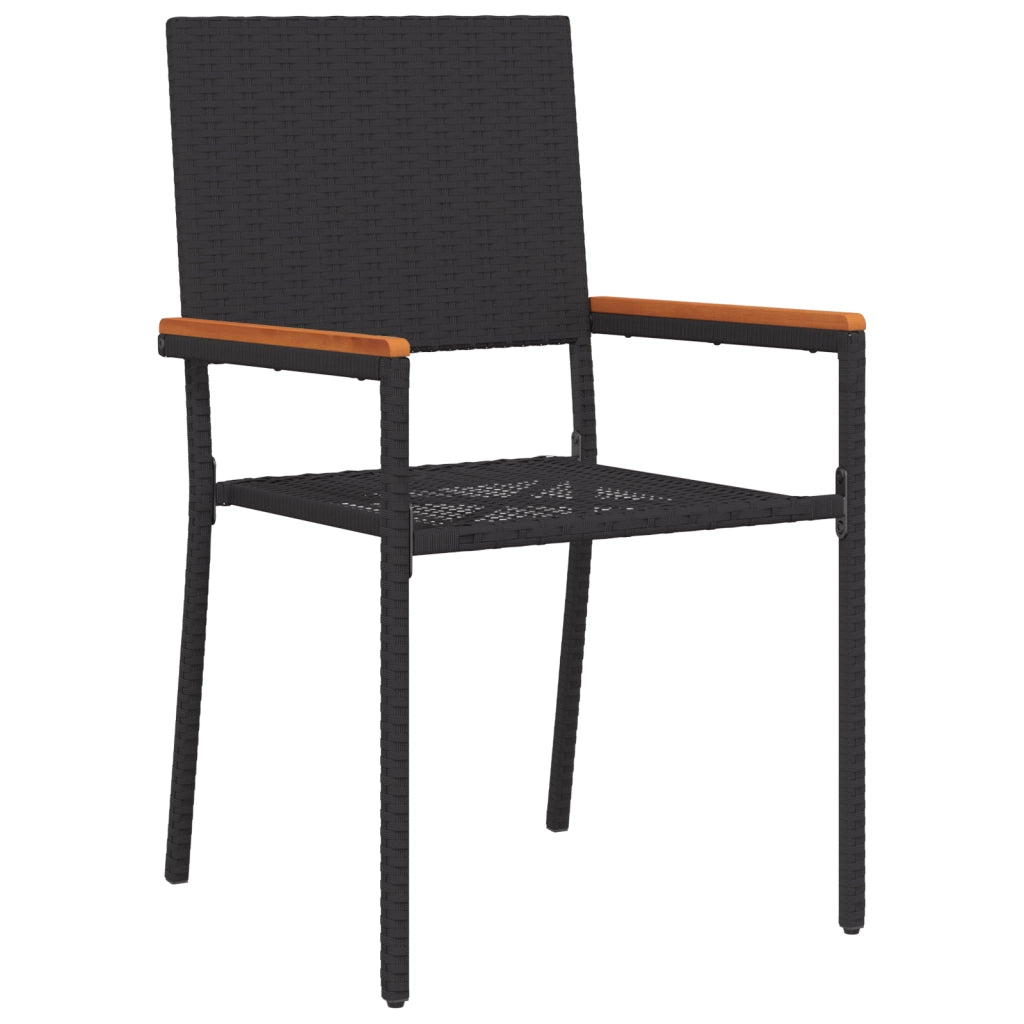 Set da pranzo da giardino 7 pezzi nero in polyrattan