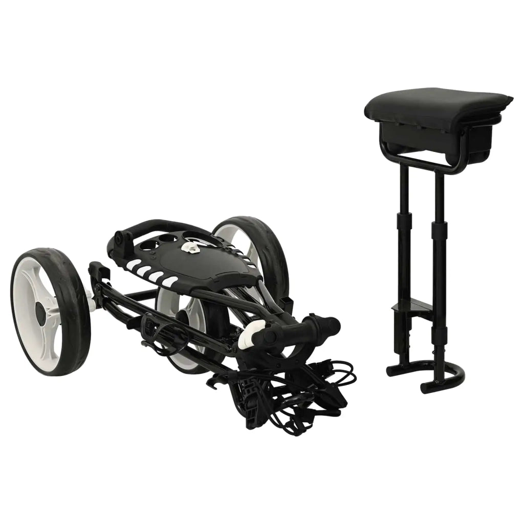 Carrello da golf con sedile Nero e Bianco 100 x 60 x 130 cm CFW5899224