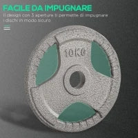 Set di 6 Dischi Pesi per Bilanciere e Manubri 2.5-35KG, Dischi palestra in Acciaio con Foro 50 cm, Ideali per Bilancieri Olimpionici, Argento