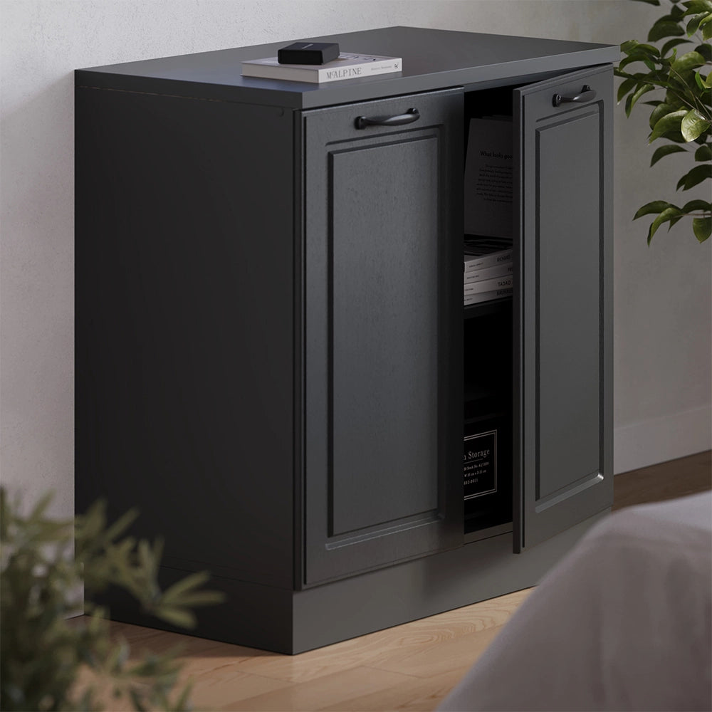 Mobile cucina sottotetto R-Line Antracite rustico/Antracite 80 cm senza inclinazione con 2 ante Vicco