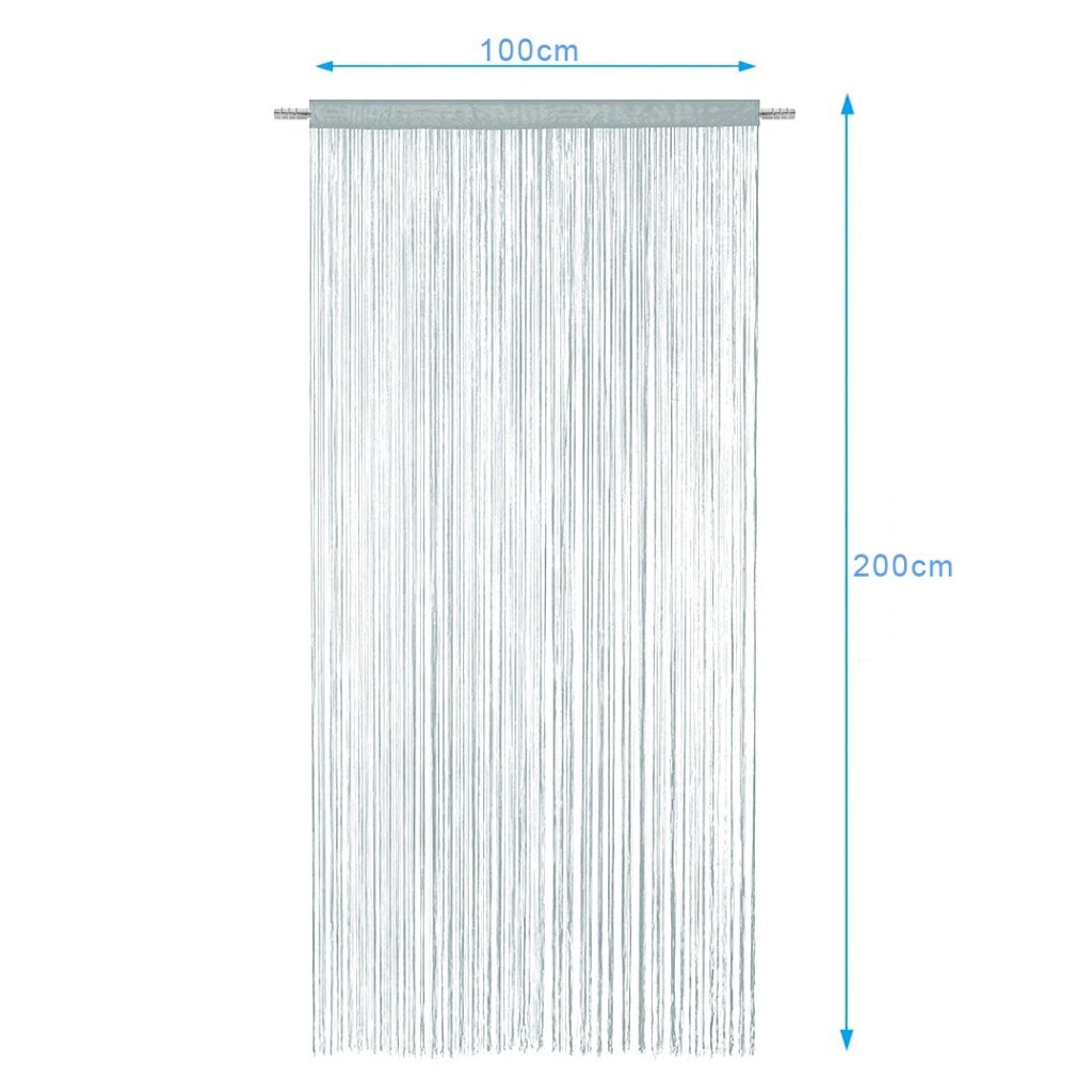 Tenda a Fili Elegante Per Porte Finestre Pannello 100x200 Cm Divisorio Camere Stanze Ambienti Grigio