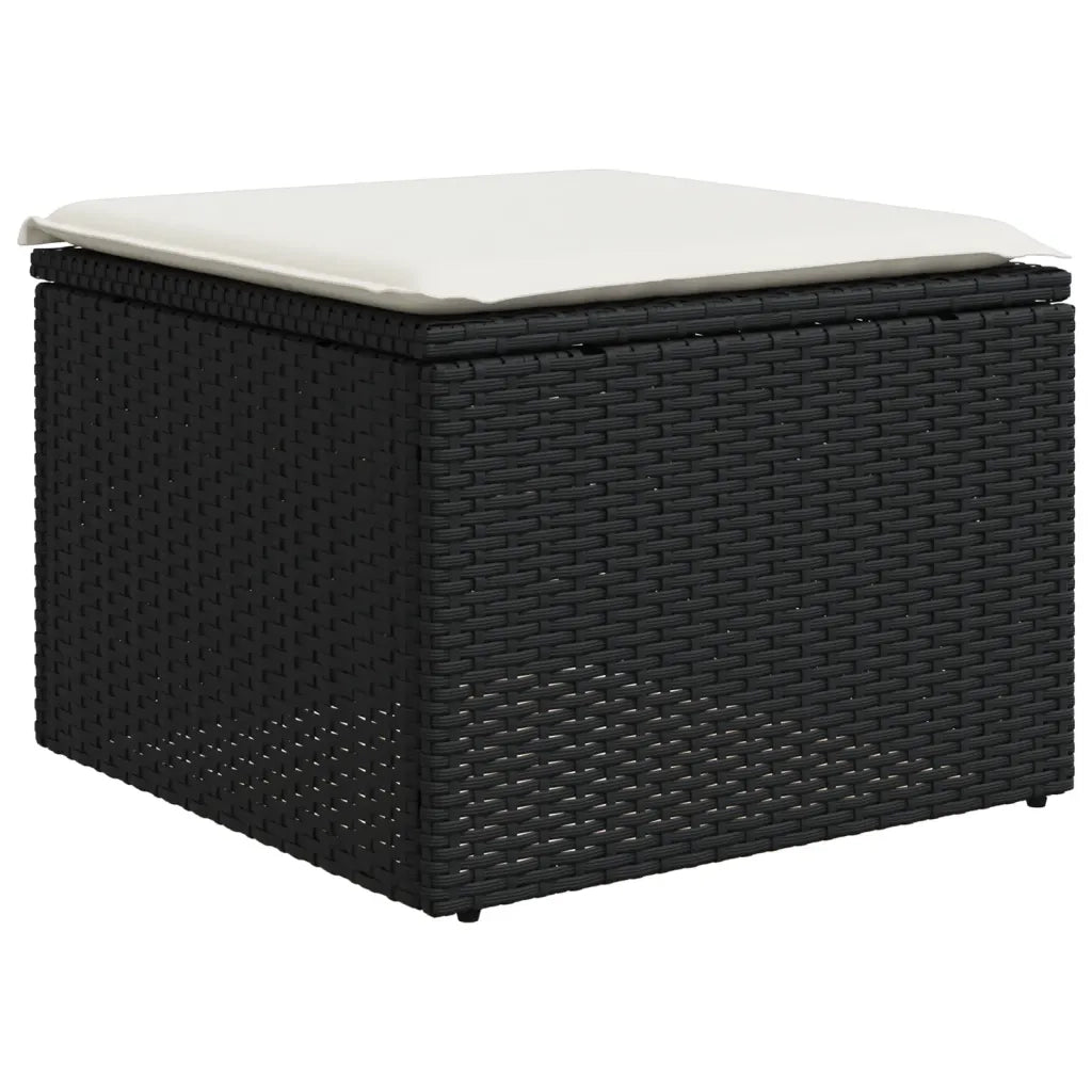 Set Divani da Giardino con Cuscini 7pz Nero Polyrattan 3221695