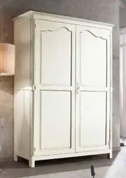 Armadio Lisbona Shabby chic bianco anticato in legno massiccio