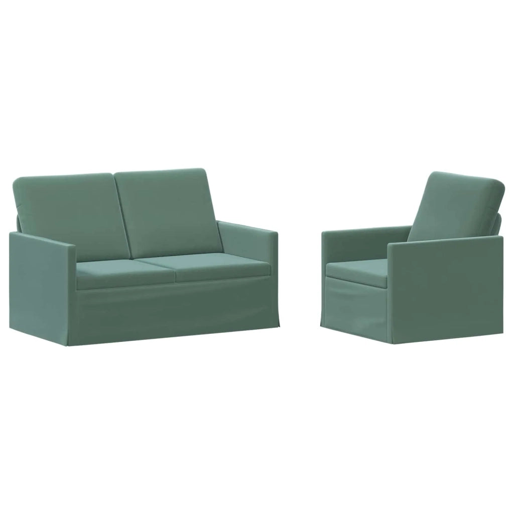 Set di divani 2 pcs Verde Mare Velluto (V) 3433201