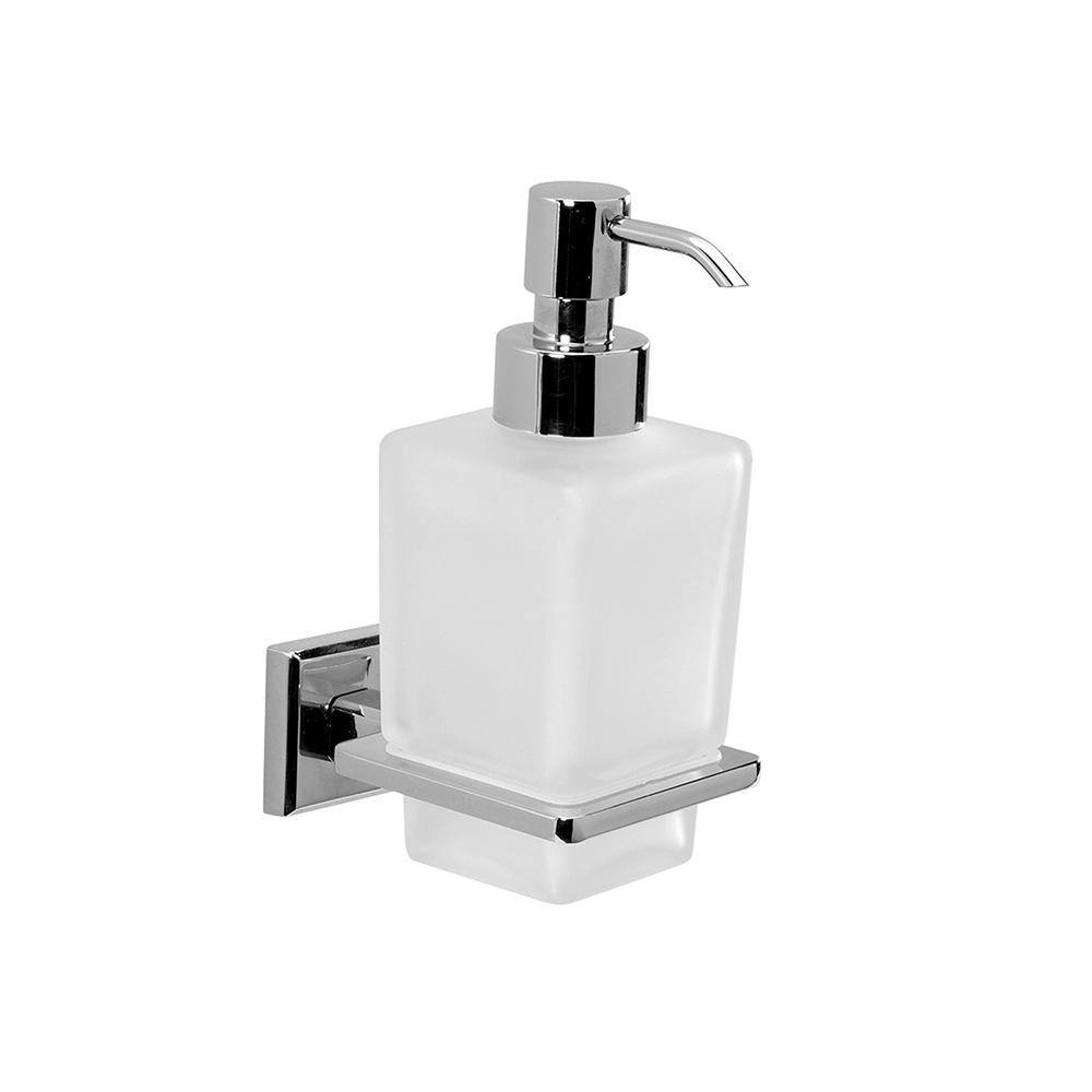 Dispenser dosasapone a muro Gedy in vetro satinato e metallo cromato | Colorado