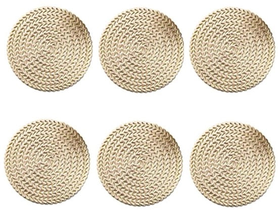 Set di 6 piedini di PVC, antiscivolo e isolanti termici con foro, protezione per tavolo per piatti, tazze e bicchieri in cucina e in casa, 10x10cm