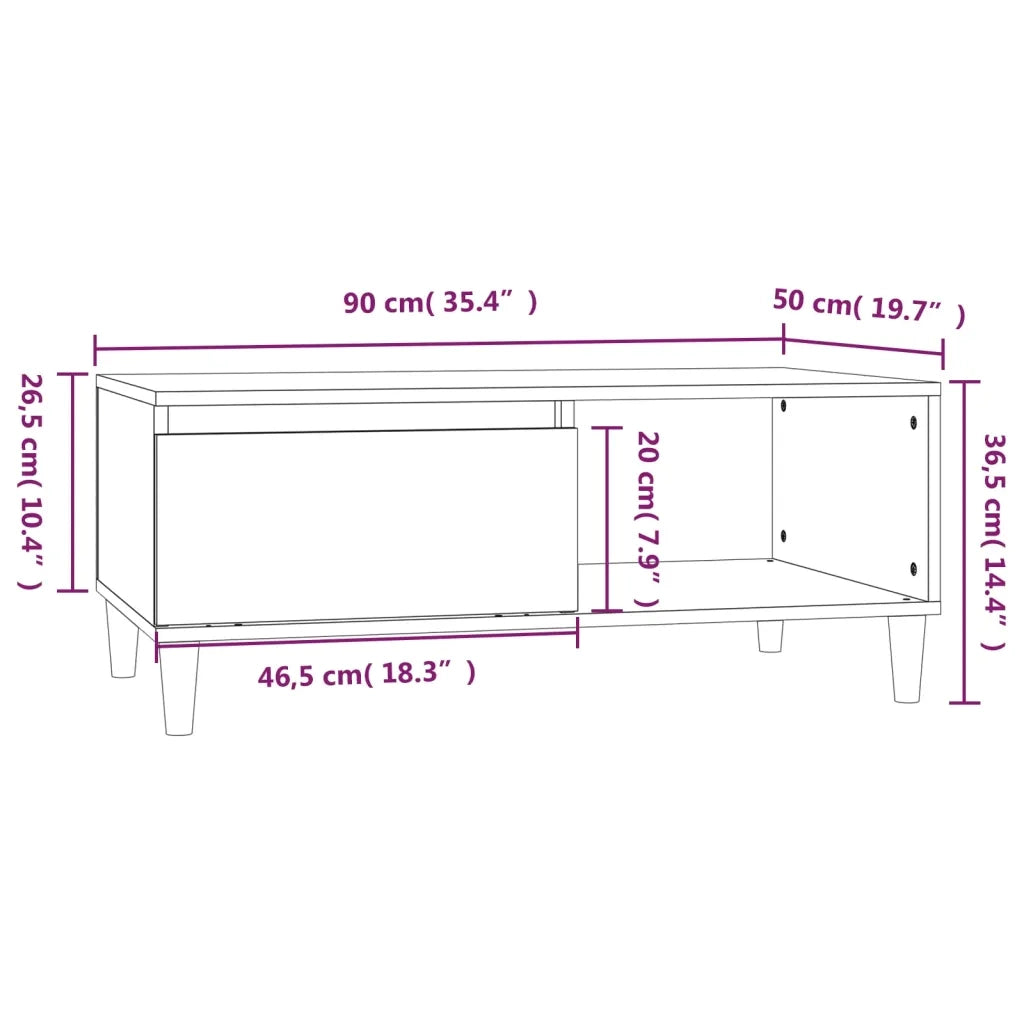 Tavolino salotto | Tavolino da caff¨¨ | Tavolino da Soggiorno Grigio Cemento 90x50x36,5 cm Legno Multistrato