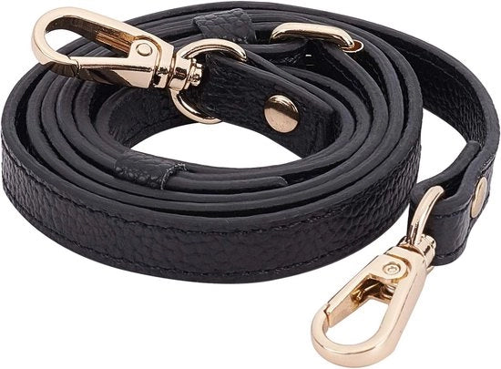 Cinturino da Spalla Ristrutturabile - Cinturino di Sostituzione per Portafoglio in Pelle di Vaca con Maniglie per Borse a Spalla in Pelle Nera