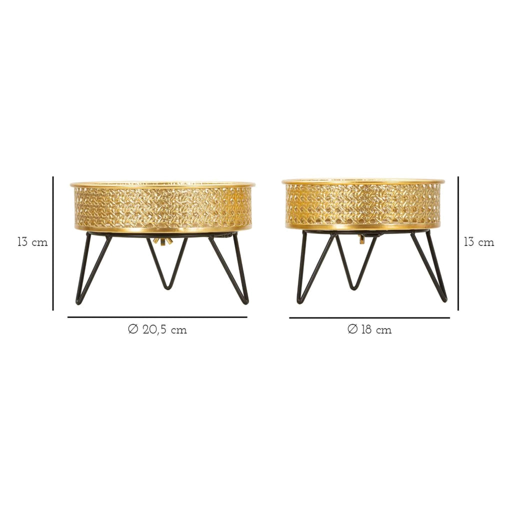 BarHar, Vaso set 2 Vasi, Portavasi Rimovibili, oro