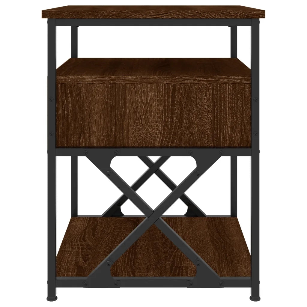 Comodini 2 pz Rovere Marrone 40x42x55 cm in Legno Multistrato 826082