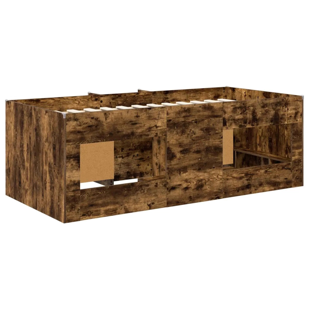 Struttura Letto Loft con Mobile 3 pz Rovere Fumo 3423410