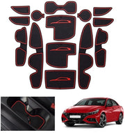 Accessori di protezione per Hyundai i30 2017-2023 2024, mattonelle antislittamento, mattonelle in gomma, mattonelle per contenitore nel vano porta, mattonelle per vano porta, compatibili con Hyundai i30 (rosso)