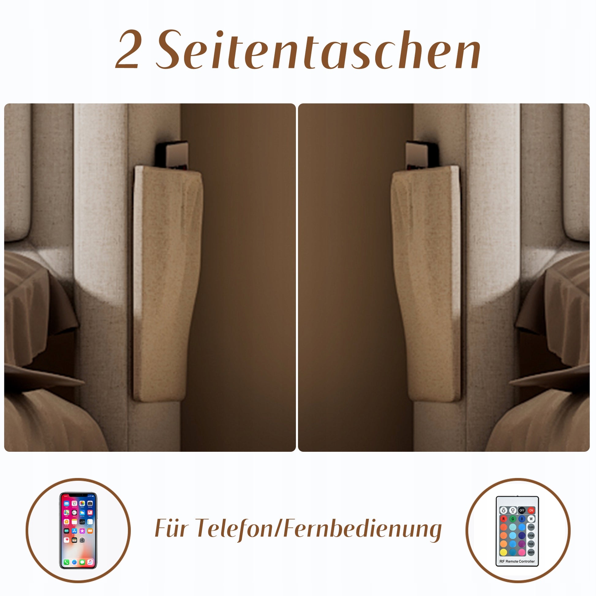 Letto imbottito 140x200 beige, cotone (con materasso) - Xylo