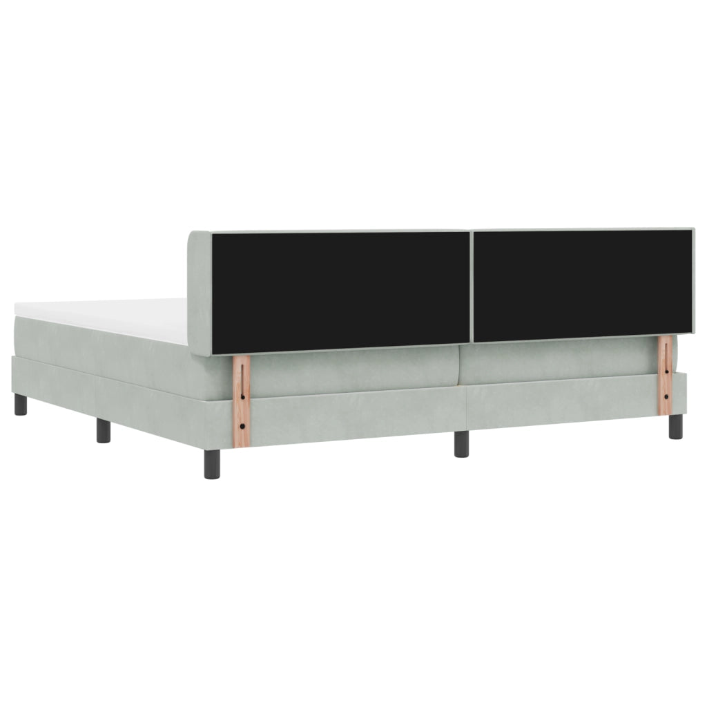 Letto a Rete con Materasso Grigio Chiaro 200x200 cm Velluto