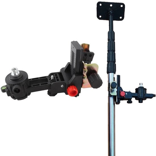 Adattatore di livello per fine regolazione - 360 gradi di rotazione - Clip di apertura regolabile - Nero - Supporto telescopico - Adatto per...