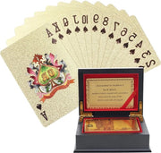 Poker Allettante - Deck di Carte da Gioco in Oro con Progetto da 500 Euro, Impermeabile, con Scatola di Regalo