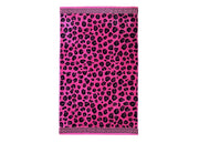 Telo Mare Jacquard Spugna Asciugamano Spiaggia Disegno Cleopatra Fucsia