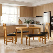 Set da pranzo 5 pz Nero Legno di Quercia Massello 3430283