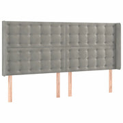 Testiera | Testata ad Orecchio Grigio Chiaro 183x16x118/128 cm in Velluto