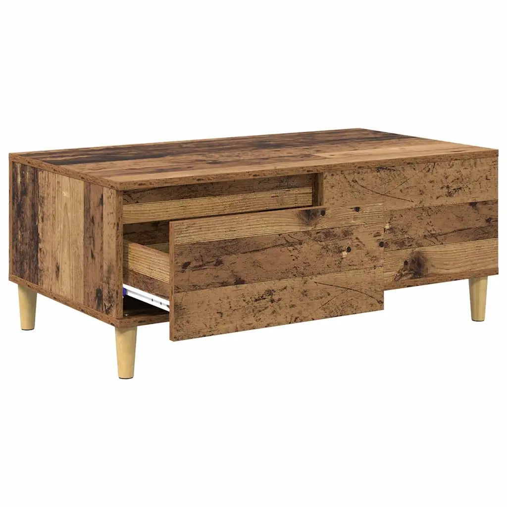 Tavolino da salotto con cassetto Legno vecchio 90 x 50 x 35 cm