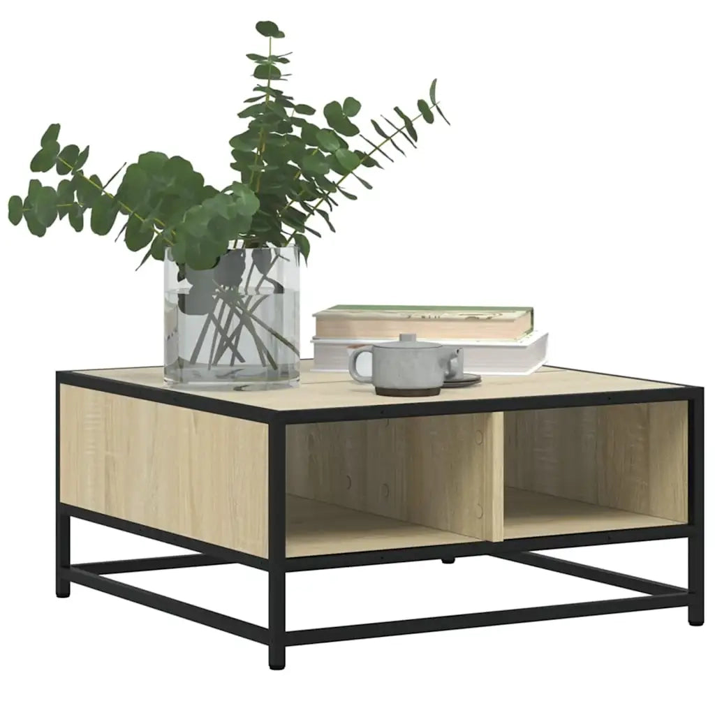 Tavolino Salotto Sonoma 60,5x60,5x30 cm in Truciolato e Metallo 848765