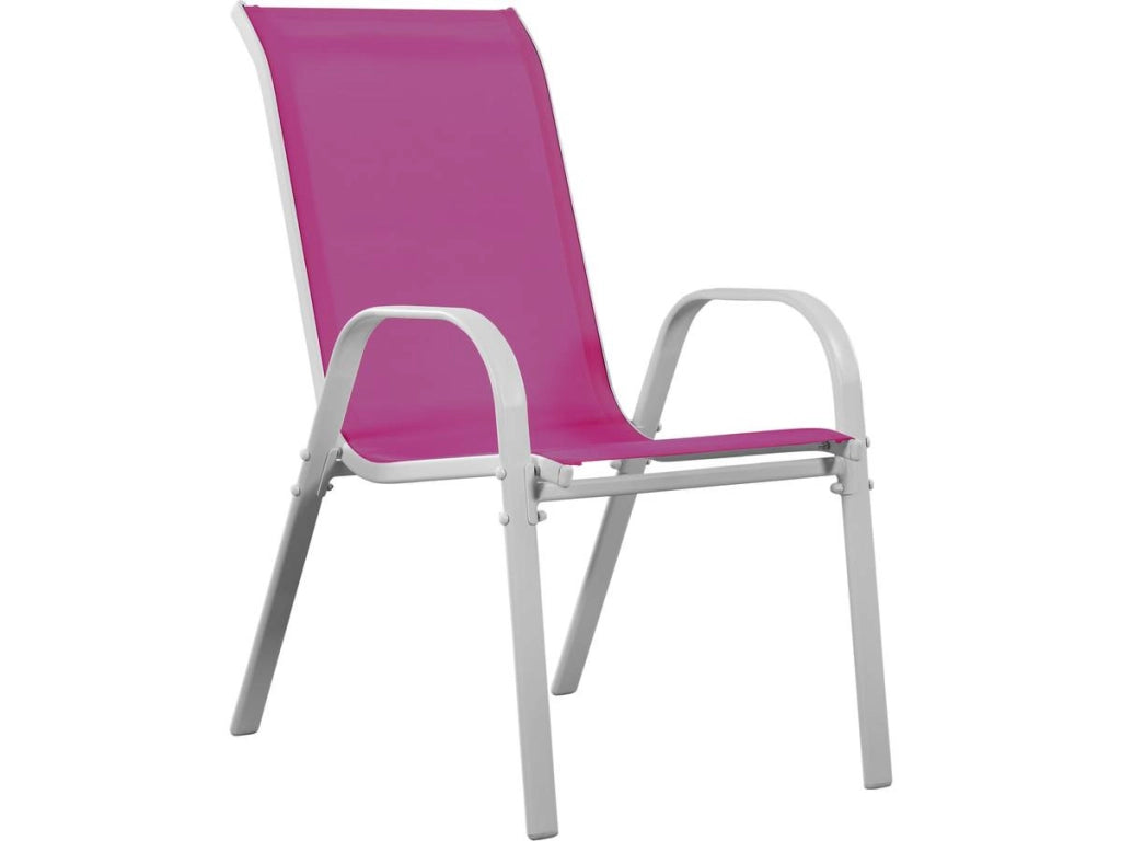 Sedia da giardino textilene "Cordoba" -Phoenix-Rosa-Set di 4