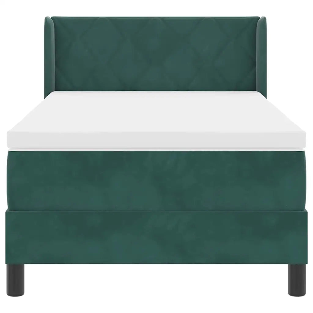 Letto a molle con testiera Verde Scuro 200 x 90 cm Velluto 3341507
