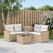 Set di divani 6 pz Beige e Bianco Crema 3447624