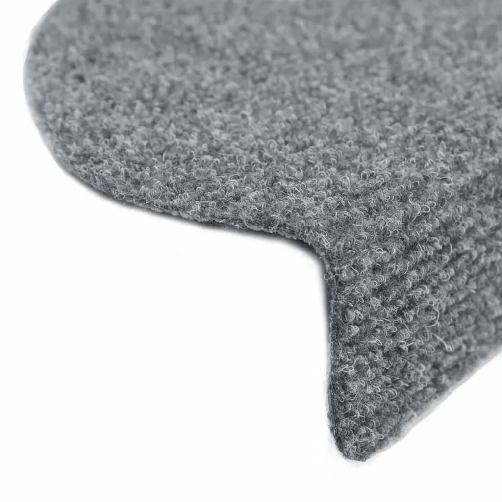 Tappetini per scale autoadesivi 5 pz 65x21x4 cm Grigio chiaro Semicircolari Grandi 149704