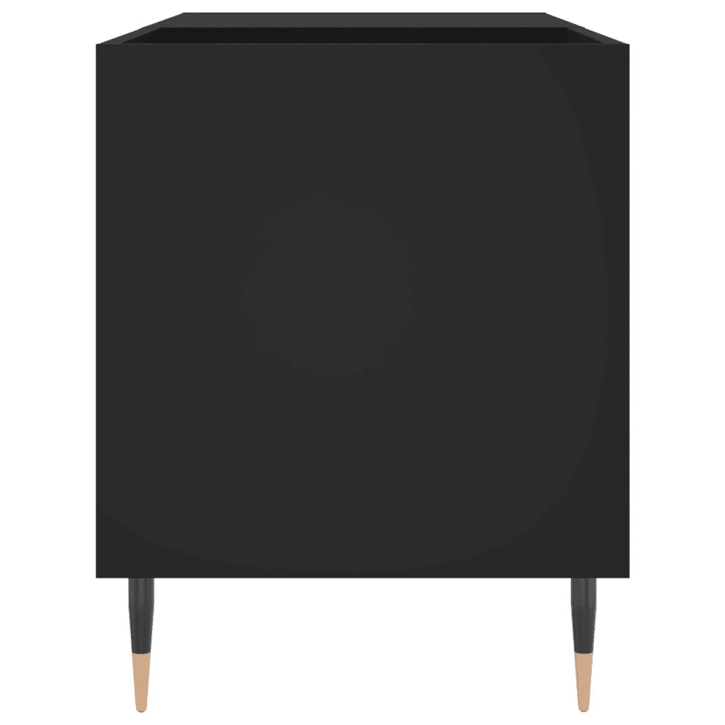 Mobile Porta Dischi Nero 85x38x48 cm in Legno Multistrato