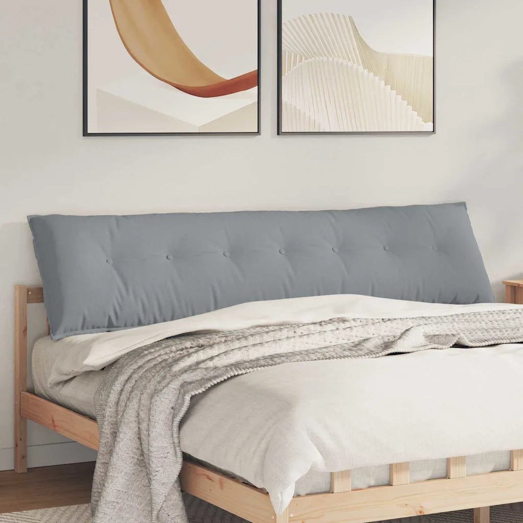 Cuscino per Schiena Grigio chiaro 200 x 19 x 50 cm Tessuto